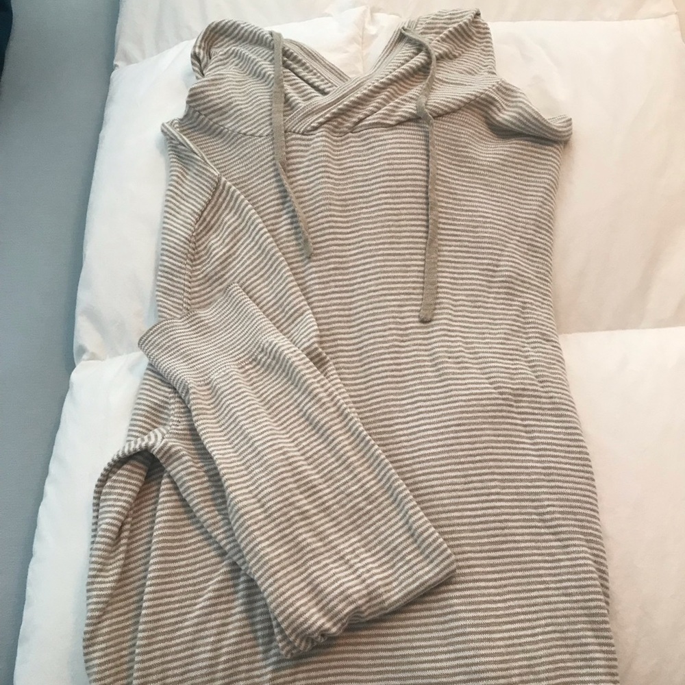 Tan long sleeve hooded thermal